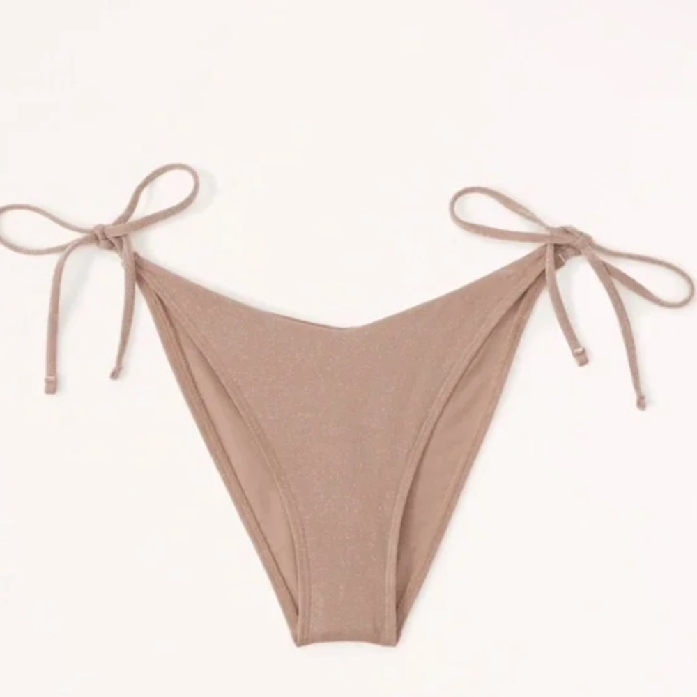abercrombie large brown shimmer swim bottoms tie sides